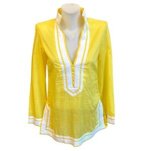 Tory Burch Yellow Sunshine Long Sleeve Tunic NWOT Sz 0 / XS